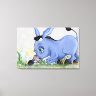 Impression sur toile Âne et Daisy