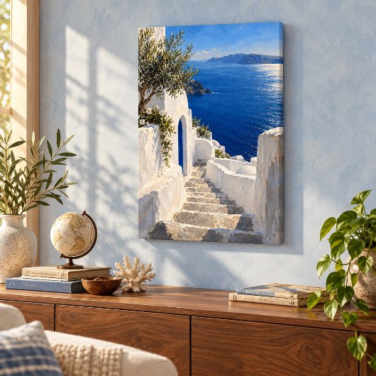 Impression sur toile Après-midi Escalier Bleu