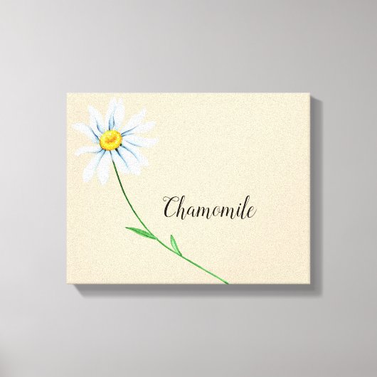 Impression sur toile aquarelle de fleur de camomil (Recto)