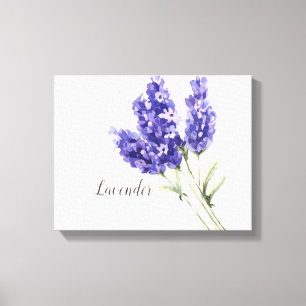 Impression sur toile aquarelle de fleurs de lavand