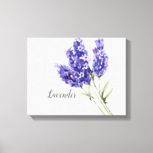 Impression sur toile aquarelle de fleurs de lavand (Recto)