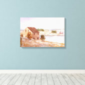 Impression sur toile aquarelle de la maison du pêc (Insitu (Plancher de Bois))