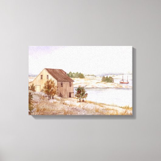 Impression sur toile aquarelle de la maison du pêc (Recto)