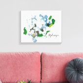 Impression sur toile aquarelle d'hortensia (Insitu(Salon))