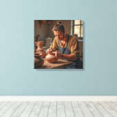 Impression sur toile (argile de potier) (Insitu (Plancher de Bois))