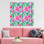 Impression sur toile aux fleurs à l'aquarelle (Insitu(Salon))