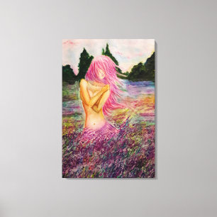 Impression sur toile avec arôme de lavande - Peint