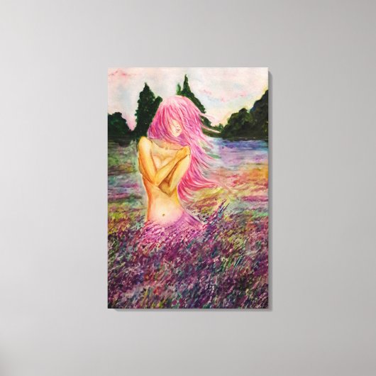 Impression sur toile avec arôme de lavande - Peint (Recto)