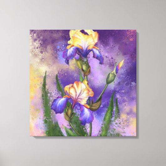 Impression sur toile avec fleurs d'iris (Recto)