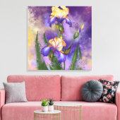 Impression sur toile avec fleurs d'iris (Insitu(Salon))