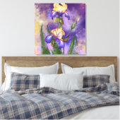 Impression sur toile avec fleurs d'iris (Insitu(Chambre))