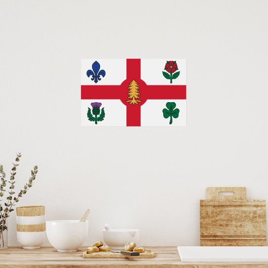 Impression sur toile avec le drapeau de Montréal, (Cuisine)