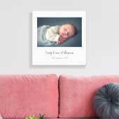 Impression sur toile avec nom de bébé en écriture (Insitu(Salon))