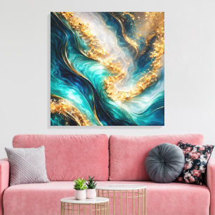 Impression sur toile avec tourbillons de marbre tu