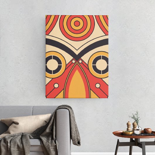 Impression sur toile aztèque tribale plate