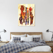 Impression sur toile beige de couple abstrait roug (Insitu(Chambre))