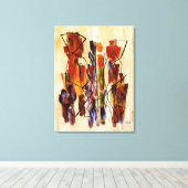 Impression sur toile beige de couple abstrait roug (Insitu (Plancher de Bois))