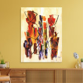 Impression sur toile beige de couple abstrait roug (Insitu(Salon))