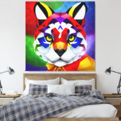 Impression sur toile blanche du chat d'Alexandre (Insitu(Chambre))