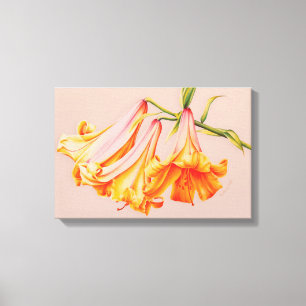 Impression sur toile botanique d'art fin "Lilies" 