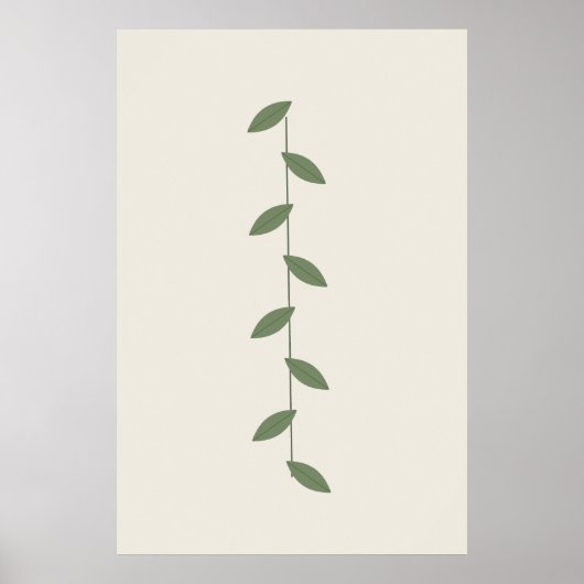 Impression sur toile botanique de feuille de sauge (Devant)