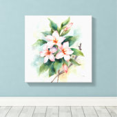Impression sur toile botanique florale rose aquar (Insitu (Plancher de Bois))