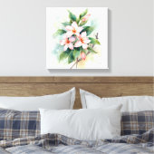 Impression sur toile botanique florale rose aquar (Insitu(Chambre))