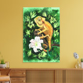 Impression sur toile Caméléon dans les feuilles (Insitu(Salon))