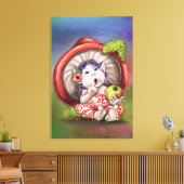 Impression sur toile Champignon bébé et Chenille (Insitu(Salon))