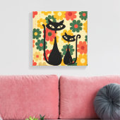 Impression sur toile Chats noirs rétro Moderne du (Insitu(Salon))
