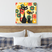 Impression sur toile Chats noirs rétro Moderne du (Insitu(Chambre))