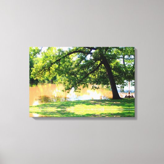 Impression sur toile Chêne au bord de l'eau (Recto)