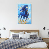 Impression sur toile Cheval Or Bleu Royal (Insitu(Chambre))