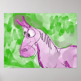 Impression sur toile Cheval Rose Fantaisiste
