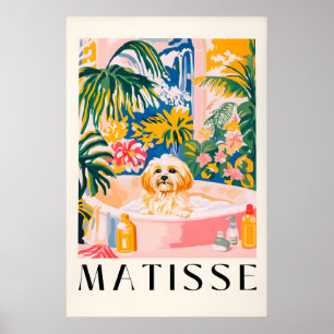 Impression sur toile Chien Havanais dans une Baign