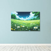 Impression sur toile Ciels de prairie rêveuse (Insitu (Plancher de Bois))