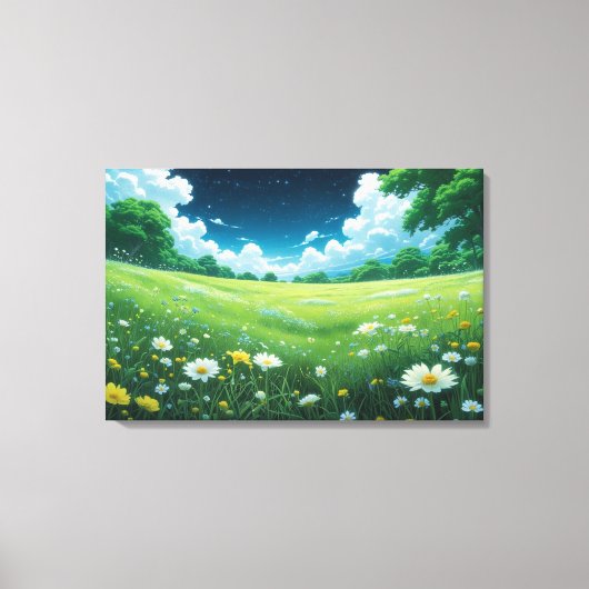 Impression sur toile Ciels de prairie rêveuse (Recto)