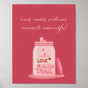 Impression sur toile Citation d'Amour Pot à Coeur