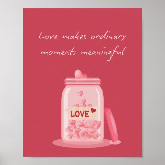 Impression sur toile Citation d'Amour Pot à Coeur (Devant)