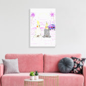 "Impression sur toile Cockatiels Vaporwave Coucher (Insitu(Salon))