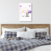 "Impression sur toile Cockatiels Vaporwave Coucher (Insitu(Chambre))
