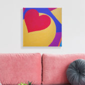 Impression sur toile Cœur rouge graphique (Insitu(Salon))