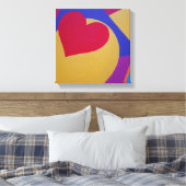 Impression sur toile Cœur rouge graphique (Insitu(Chambre))