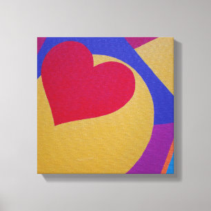 Impression sur toile Cœur rouge graphique