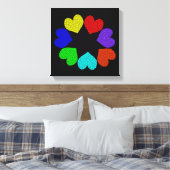 Impression sur toile Cœurs d'amour arc-en-ciel flo (Insitu(Chambre))