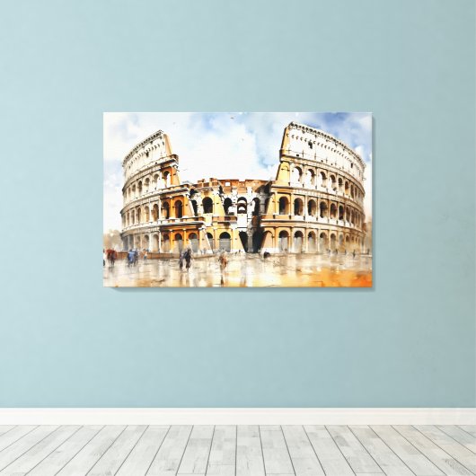 Impression sur toile Colosseum, Rome - Italie (Insitu (Plancher de Bois))
