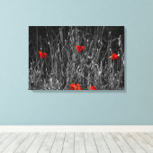 Impression sur toile - Coquelicots de solitude rou (Insitu (Plancher de Bois))