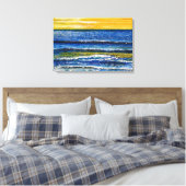 Impression sur toile - Coucher de soleil et vagues (Insitu(Chambre))