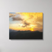 Impression sur toile Coucher de soleil, Montagnes (Recto)