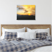 Impression sur toile Coucher de soleil, Montagnes (Insitu(Chambre))
